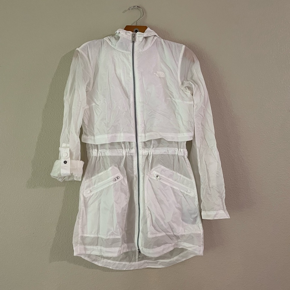 The North Face White Lightweight Hooded Trench Coat